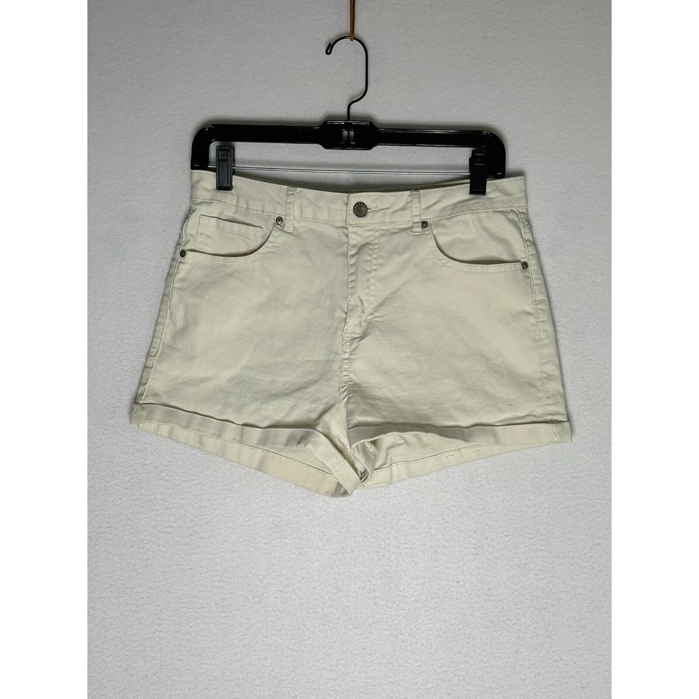Forever 21 Ivory Los Angeles Denim Shorts Womens Size 30 Boyfriend Cuffed